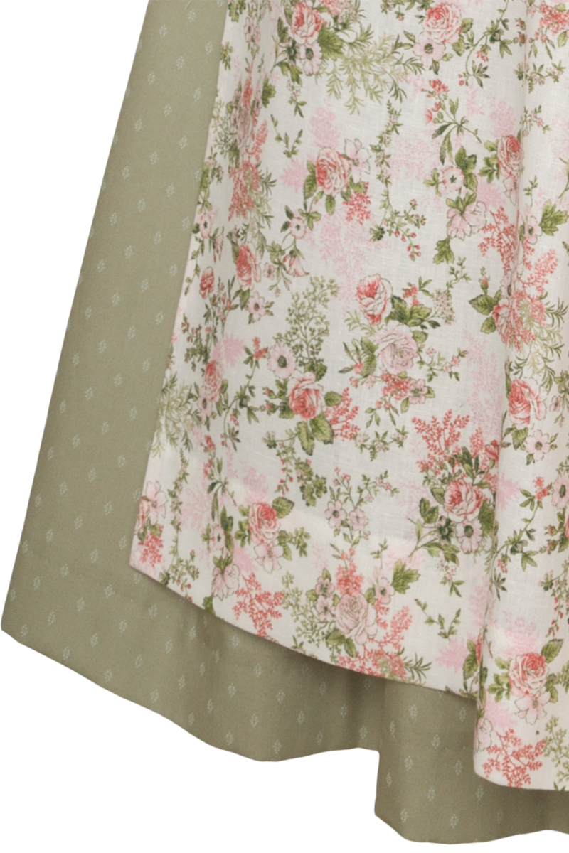 Leinendirndl lang mit floralem Muster grn gemustert Bild 2