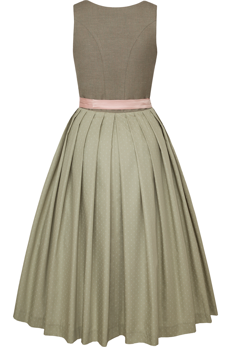 Leinendirndl lang mit floralem Muster grn gemustert Bild 2