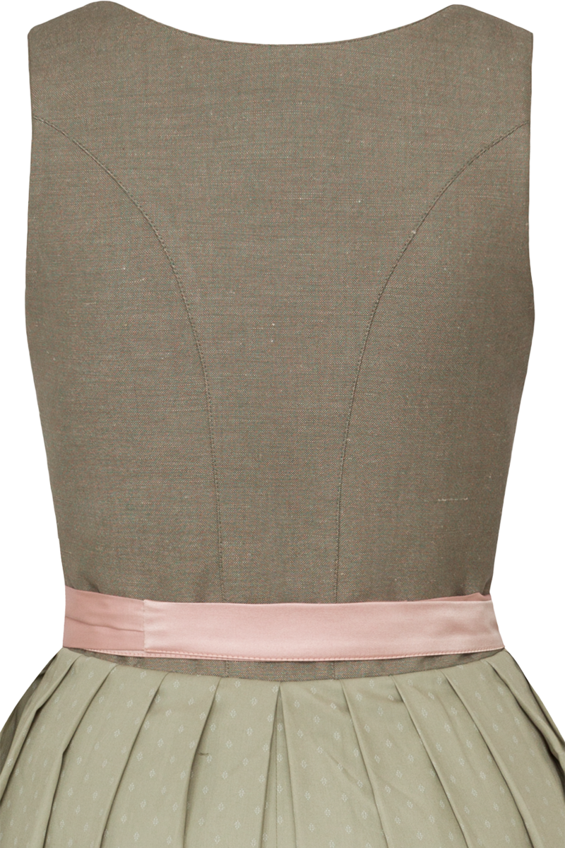 Leinendirndl lang mit floralem Muster grn gemustert Bild 2