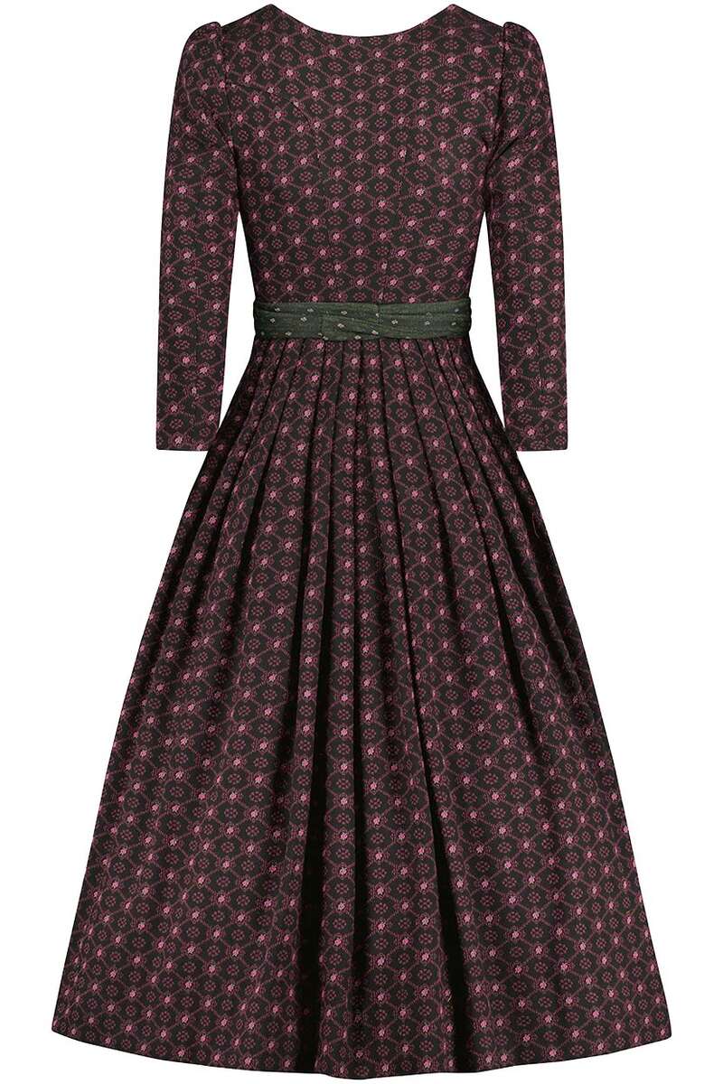 Langarmdirndl mit Stretchanteil merlotrot flaschengrn Bild 2