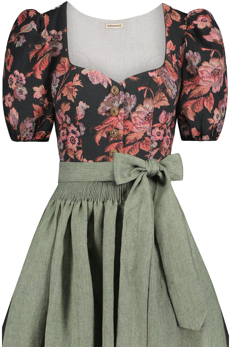 Dirndl lang mit rmeln rose-jagdgrn Bild 2