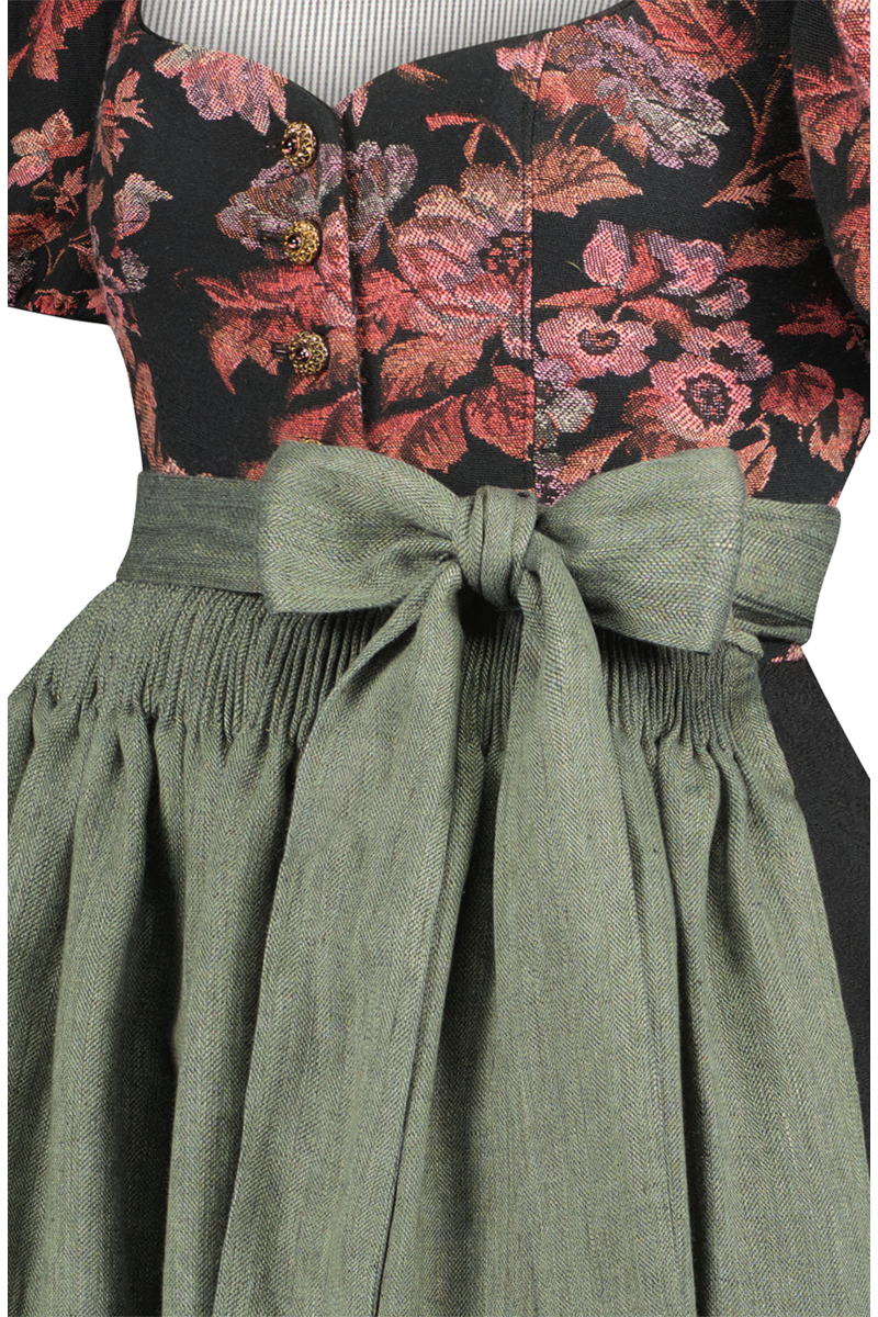 Dirndl lang mit rmeln rose-jagdgrn Bild 2