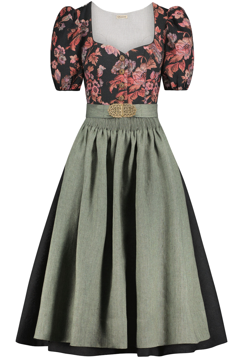 Dirndl lang mit rmeln rose-jagdgrn Bild 2