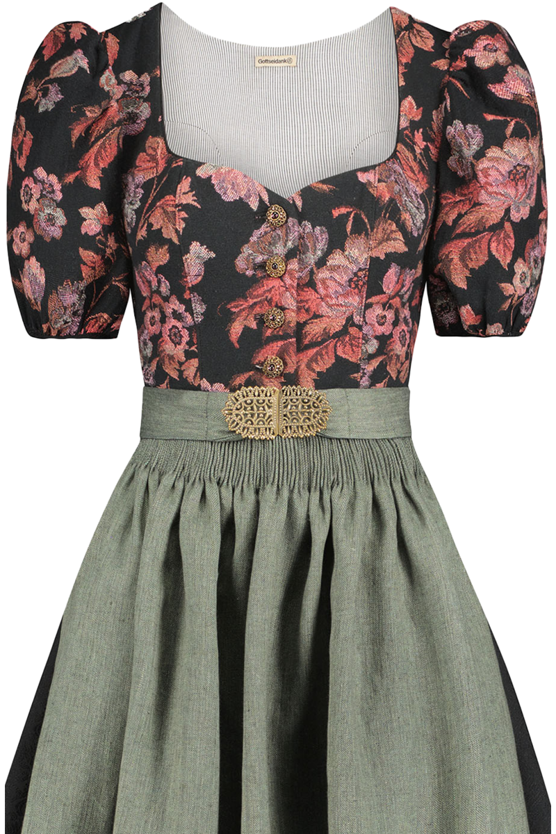 Dirndl lang mit rmeln rose-jagdgrn Bild 2