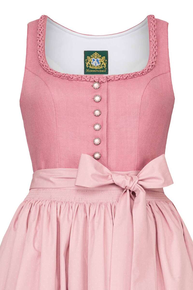 Leinendirndl lang rosa Bild 2