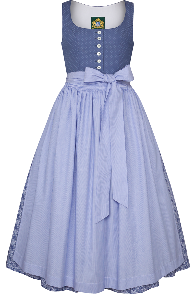 Baumwolldirndl lang blau