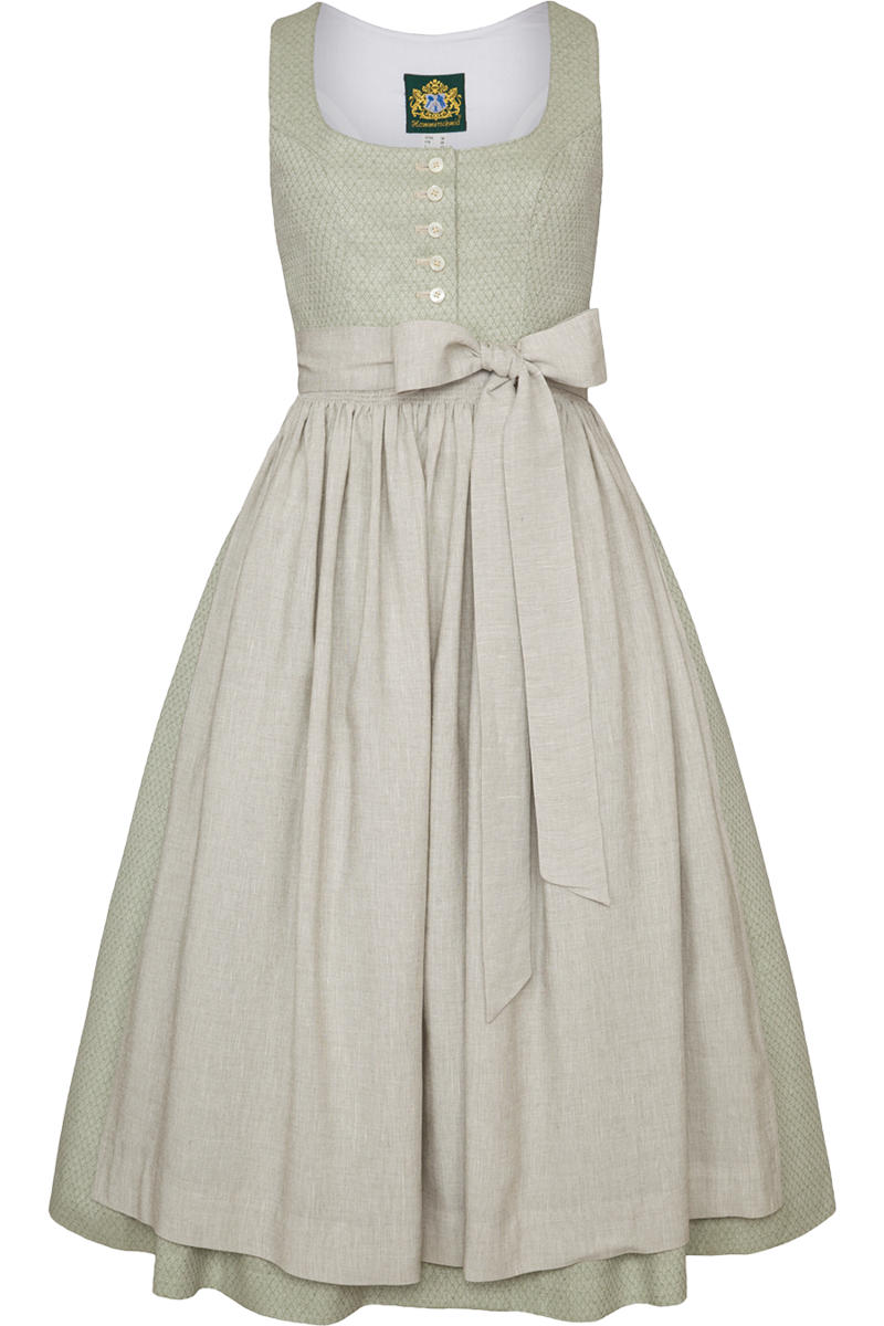 Dirndl lang grn gemustert