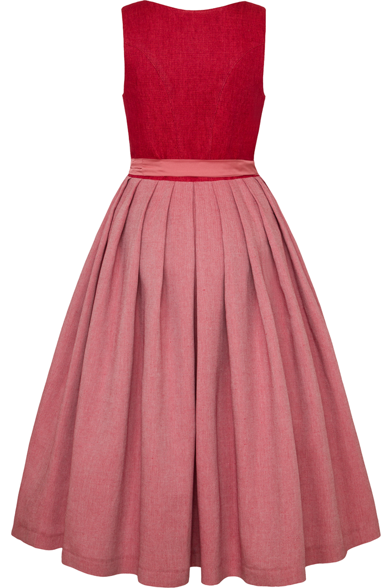 Langes Leinendirndl rot Bild 2
