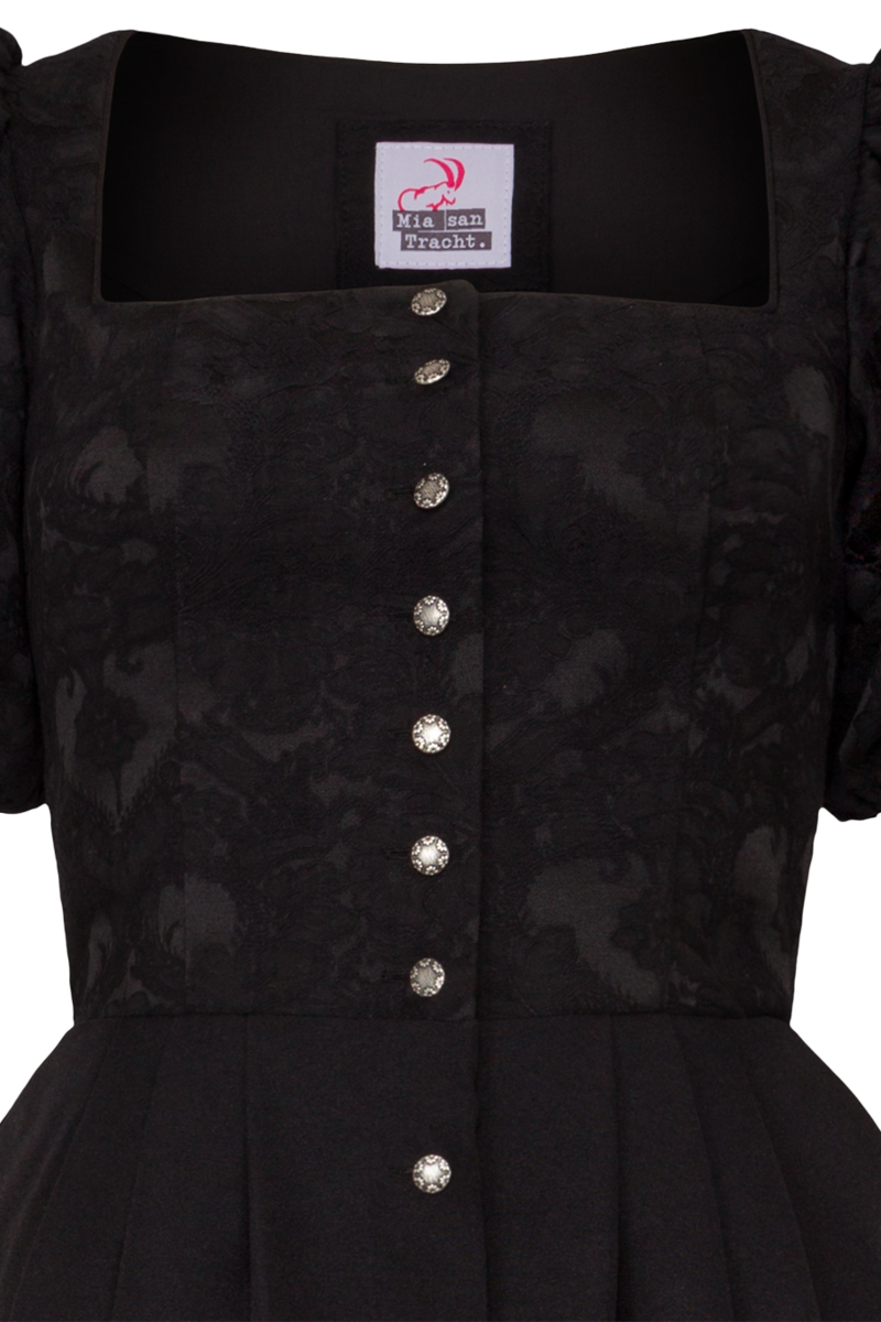 Dirndl mit Puffrmeln Dirndlkleid ohne Schrze lang schwarz Bild 2