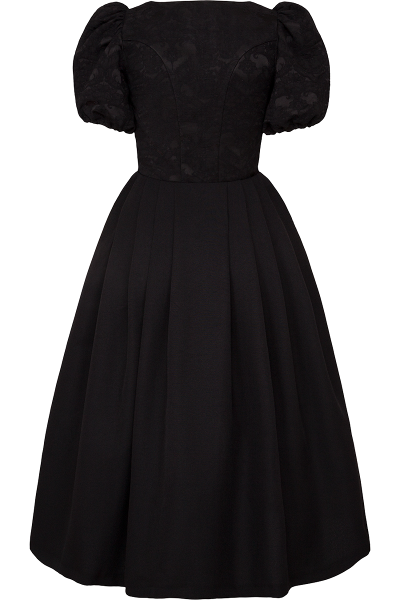 Dirndl mit Puffrmeln Dirndlkleid ohne Schrze lang schwarz Bild 2