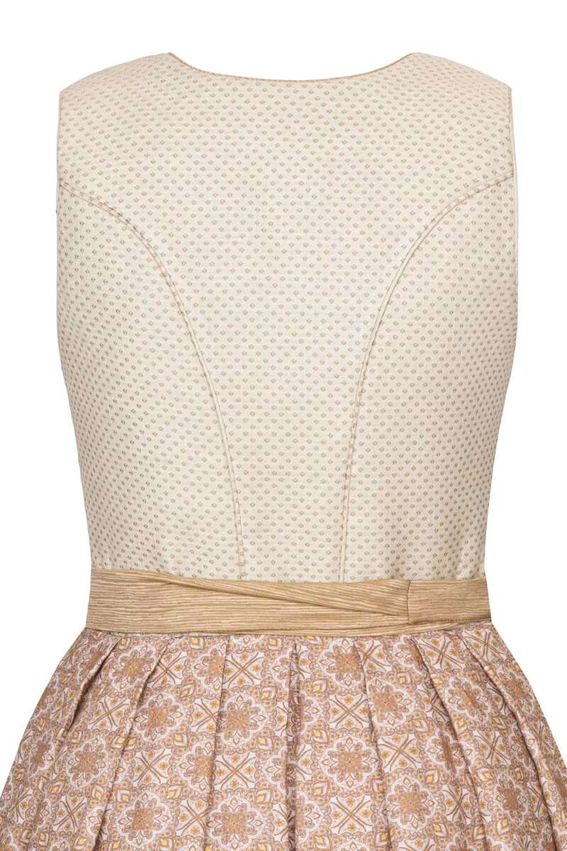 Dirndl lang gemusterter Rock beige kupfer Bild 2