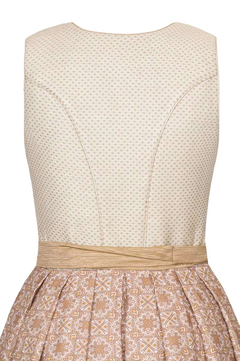 Dirndl lang gemusterter Rock beige kupfer Bild 2