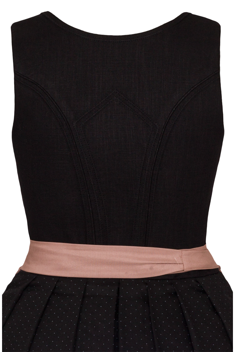 Leinendirndl lang schwarz rose Bild 2