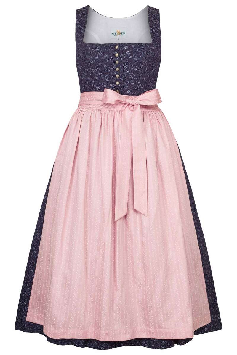 Baumwolldirndl marine rosa