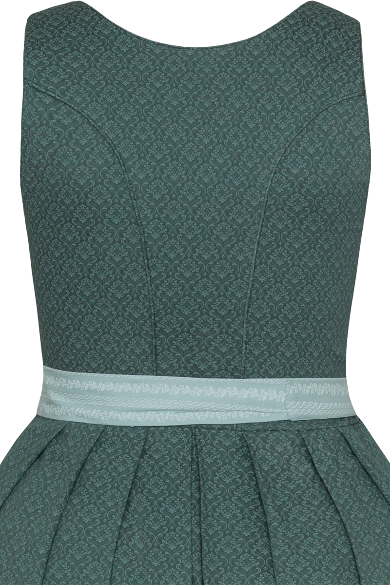 Dirndl lang aus Baumwolle mit eckigem Ausschnitt salbei/mint Bild 2