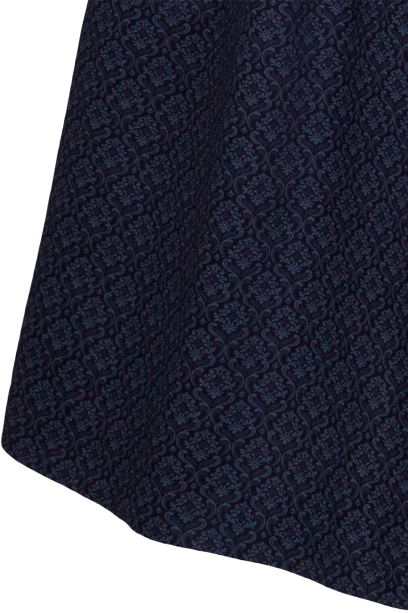Dirndl lang aus Baumwolle mit eckigem Ausschnitt marine/hellblau Bild 2