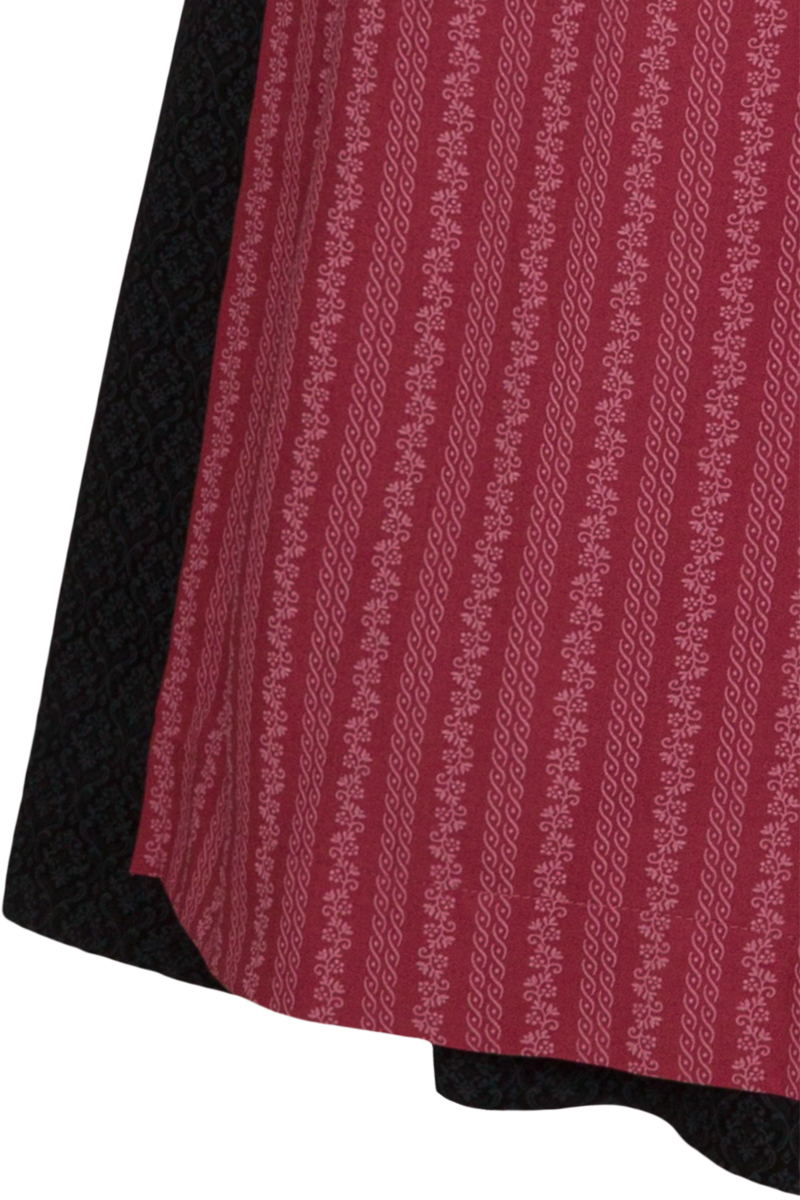 Dirndl lang aus Baumwolle mit eckigem Ausschnitt schwarz/altrosa Bild 2