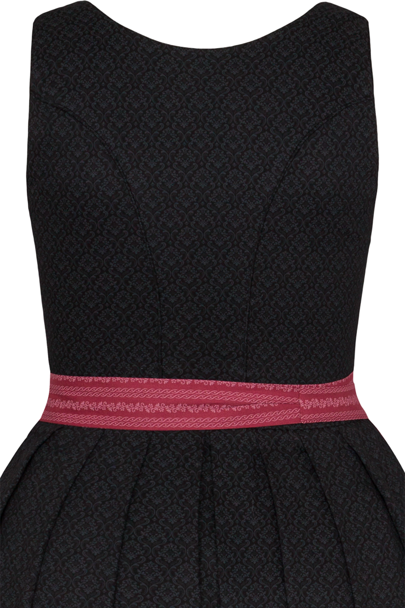 Dirndl lang aus Baumwolle mit eckigem Ausschnitt schwarz/altrosa Bild 2
