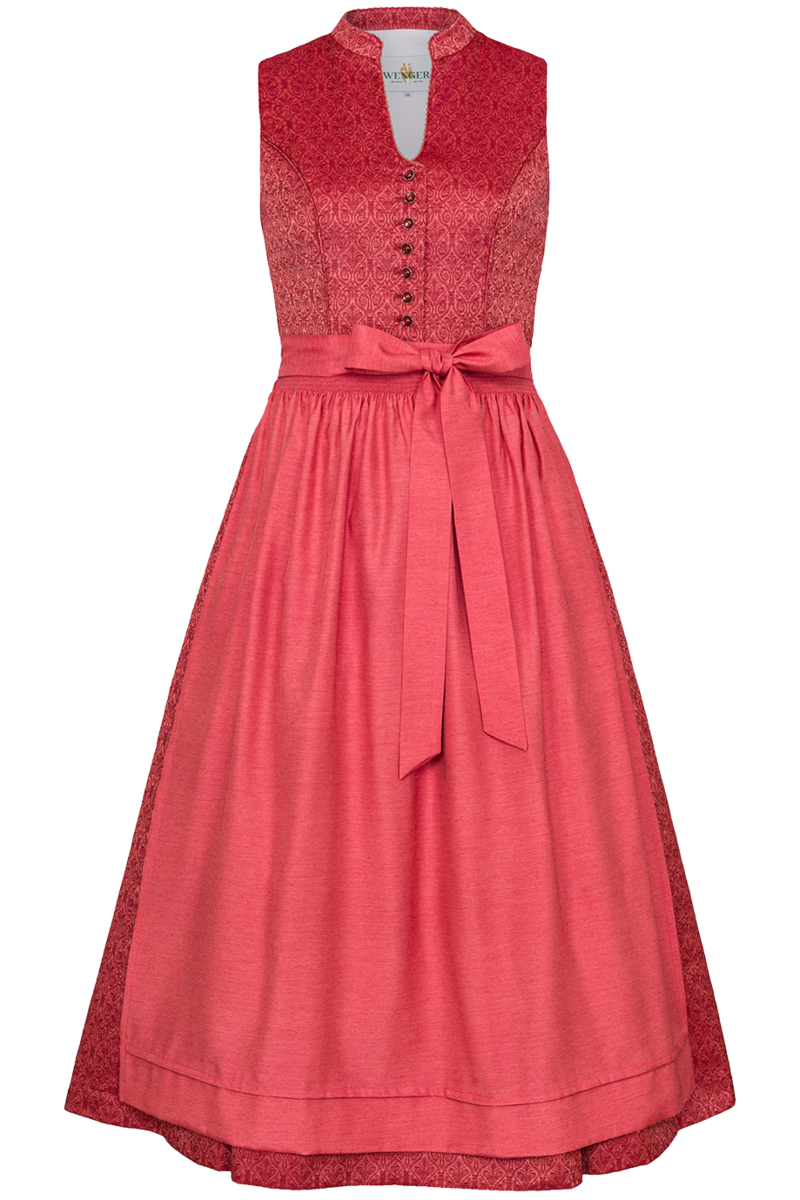 Dirndl mit hochgeschlossenem Ausschnitt lang rot