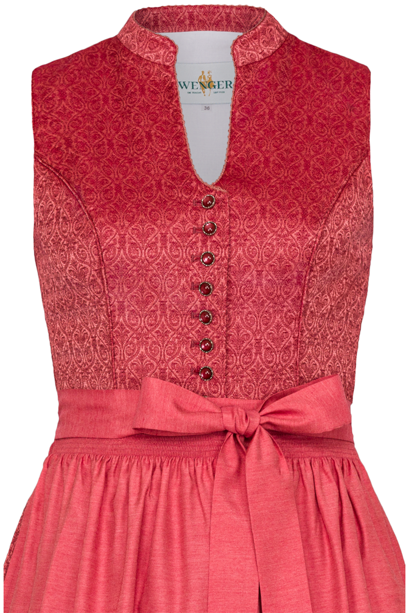 Dirndl mit hochgeschlossenem Ausschnitt lang rot Bild 2