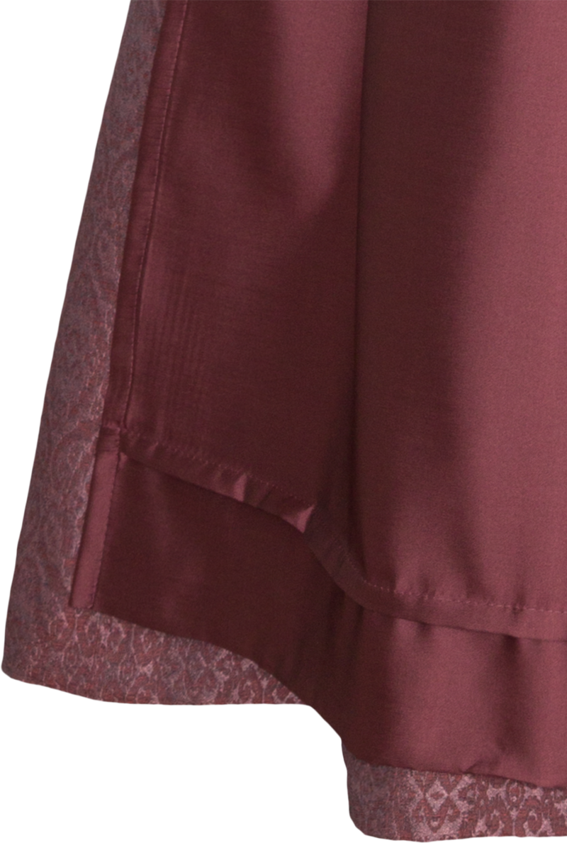 Dirndl lang aus Leinen-Baumwoll-Mix weinrot Bild 2
