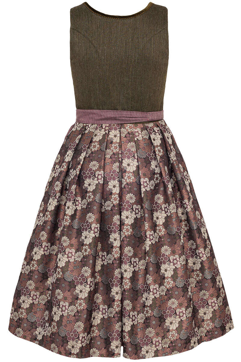 Midi Dirndl mit Lodenoberteil oliv Bild 2