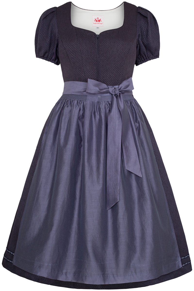 Midi-Dirndl mit rmeln dunkelblau