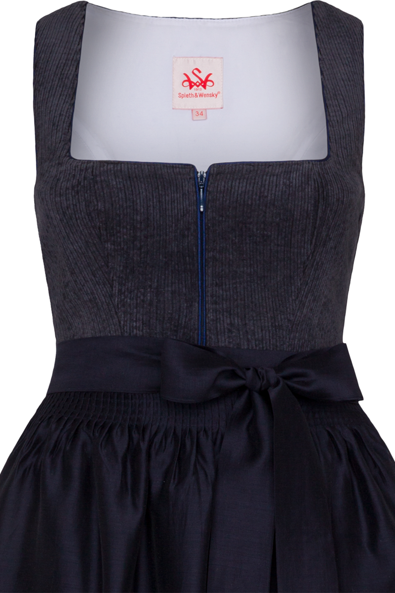 Mididirndl mit Cord dunkelblau Bild 2