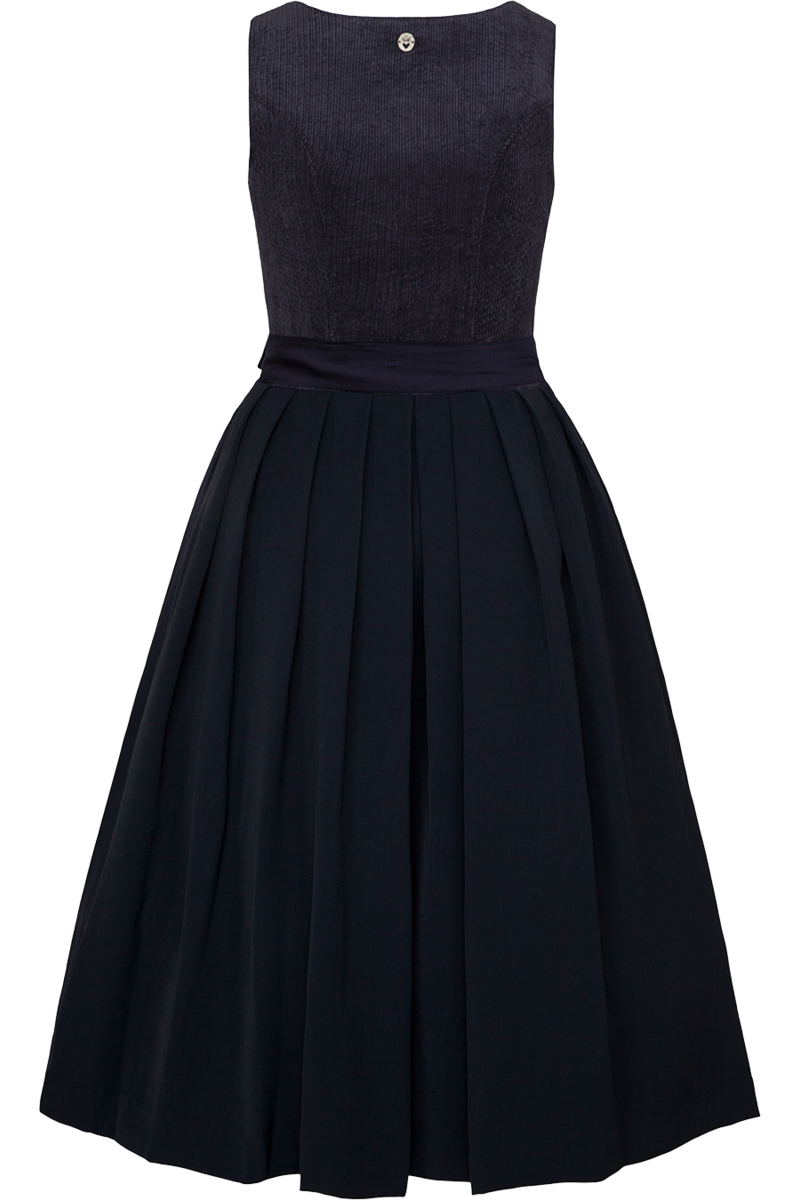Mididirndl mit Cord dunkelblau Bild 2