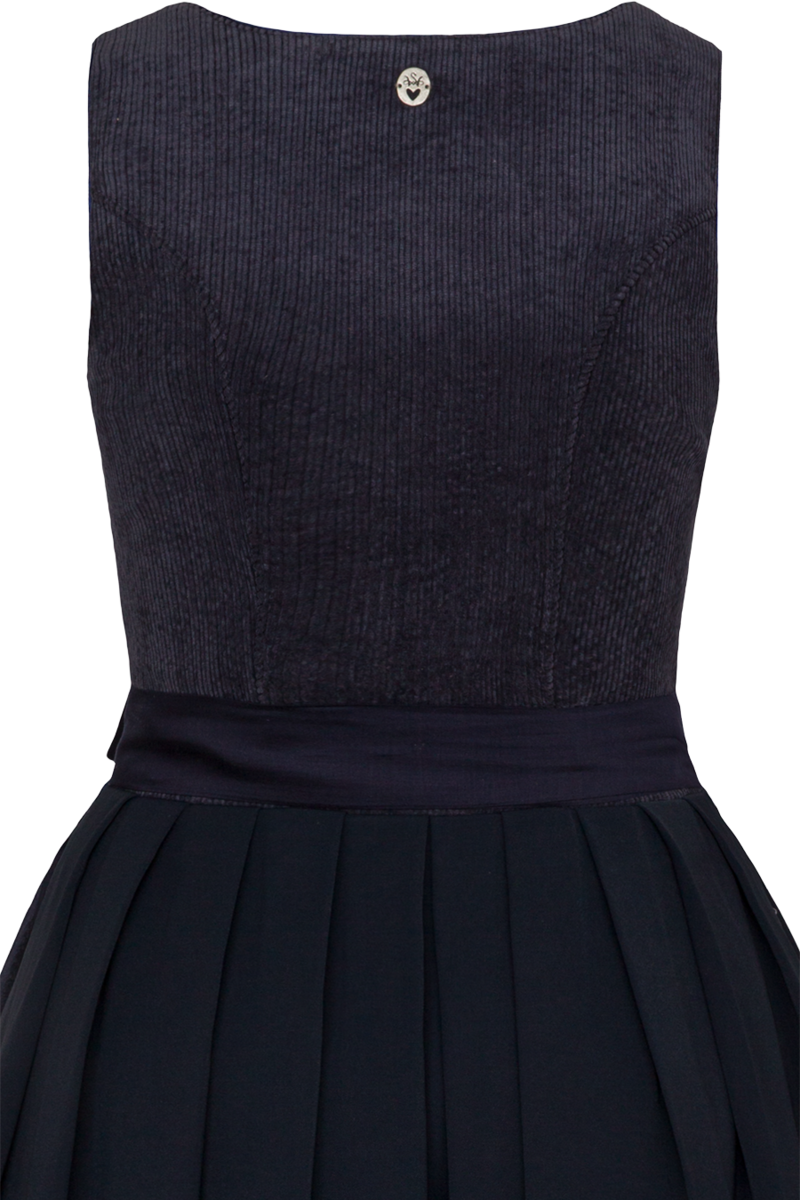 Mididirndl mit Cord dunkelblau Bild 2