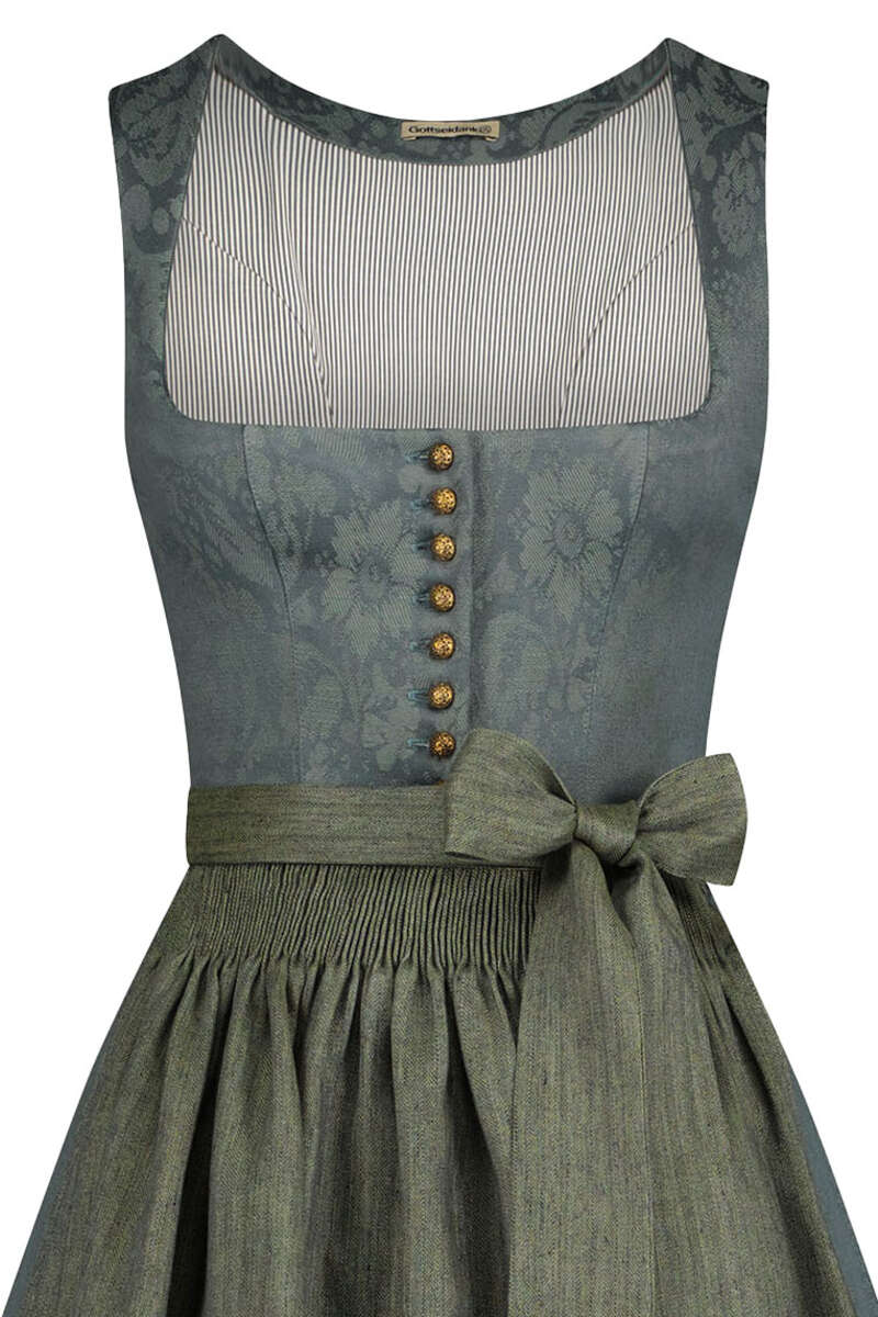 Stretchdirndl Goldfarbene Knpfe agave Bild 2