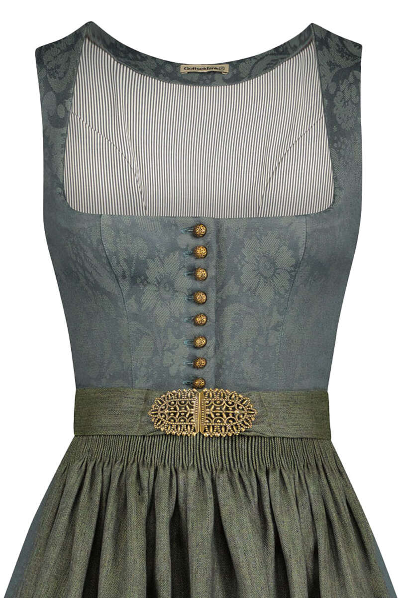 Stretchdirndl Goldfarbene Knpfe agave Bild 2