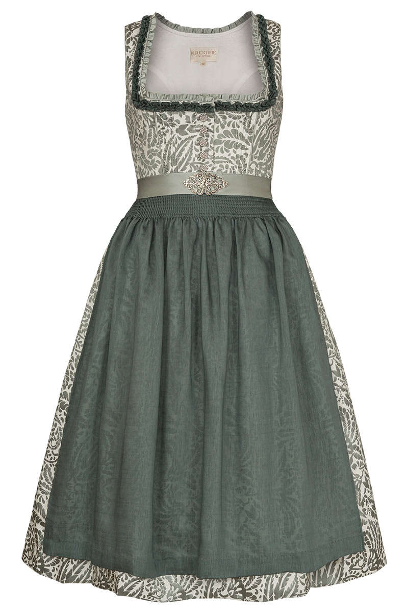 Midi-Dirndl Blumenprint oliv