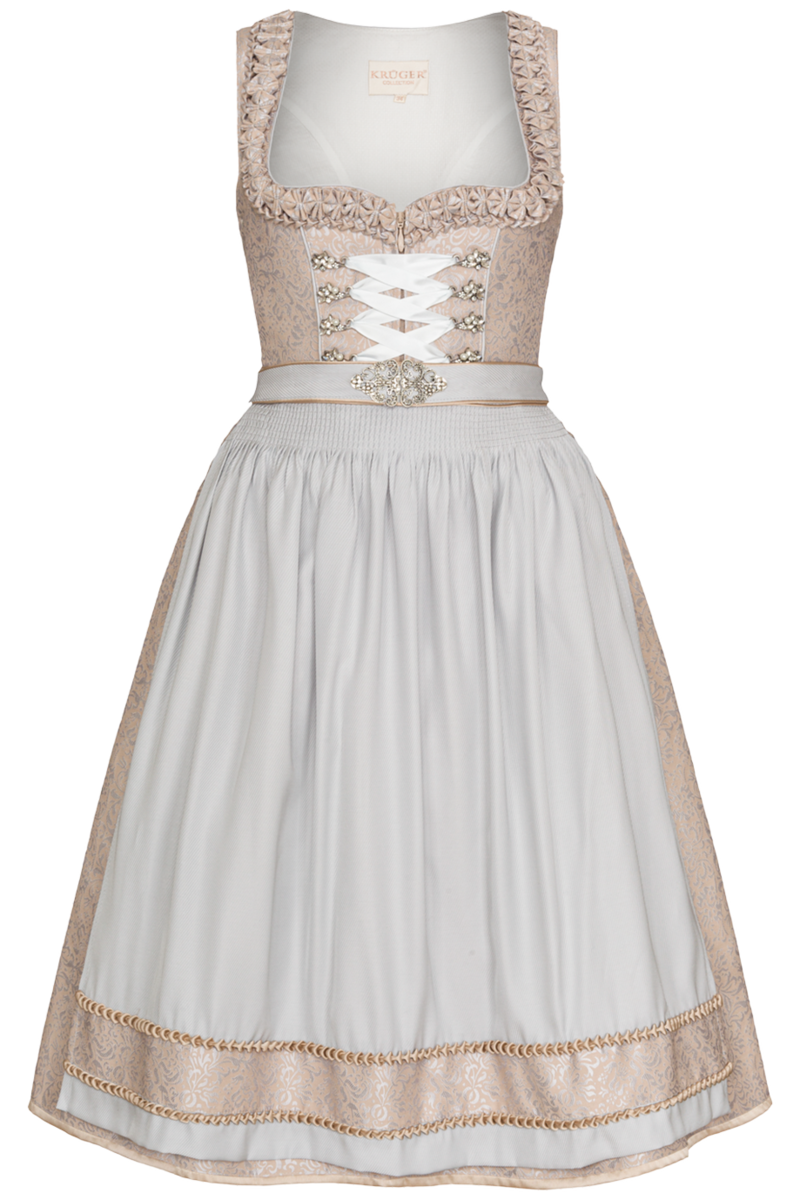 Midi-Dirndl mit Metallschliee grau