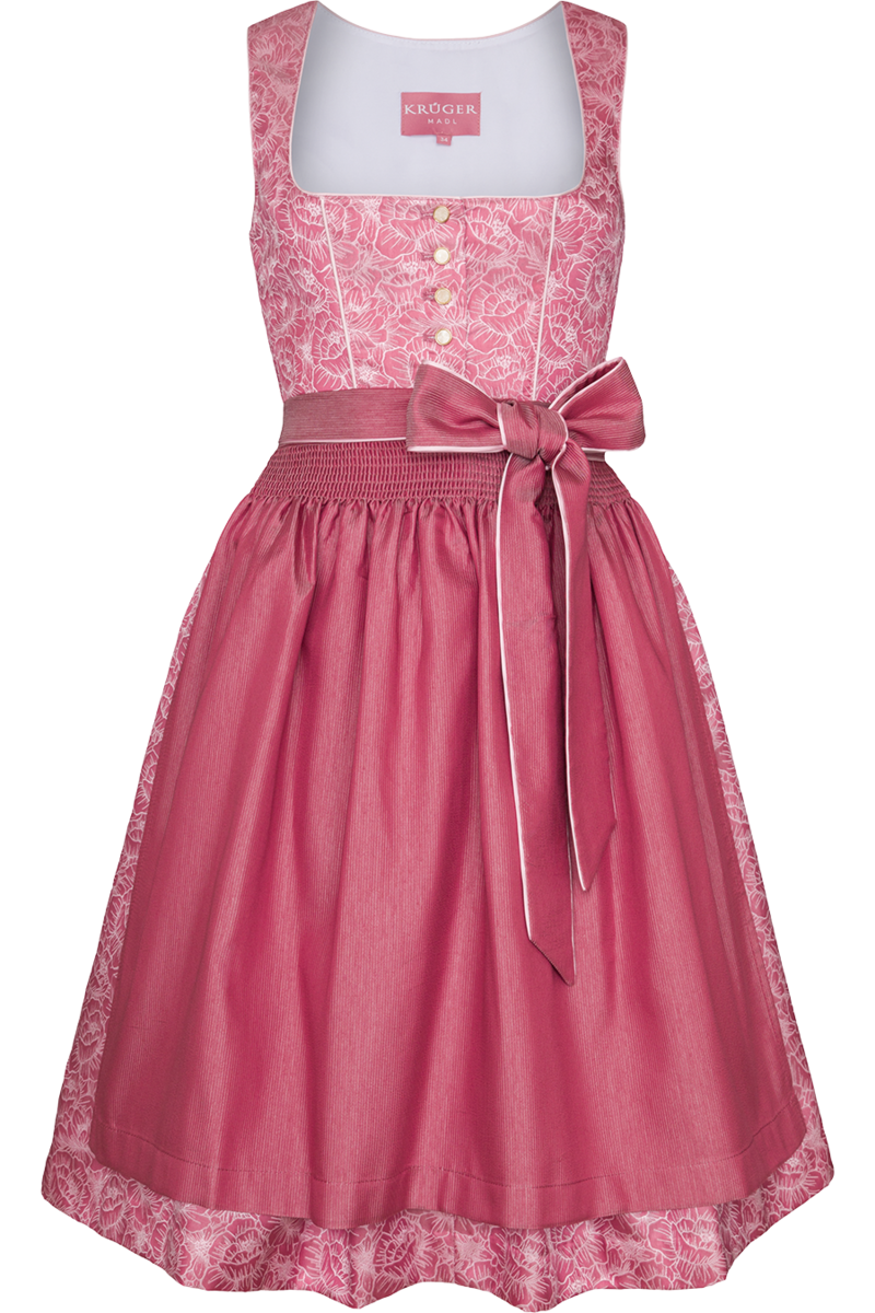 Mini-Dirndl mit Blumenmuster altrosa