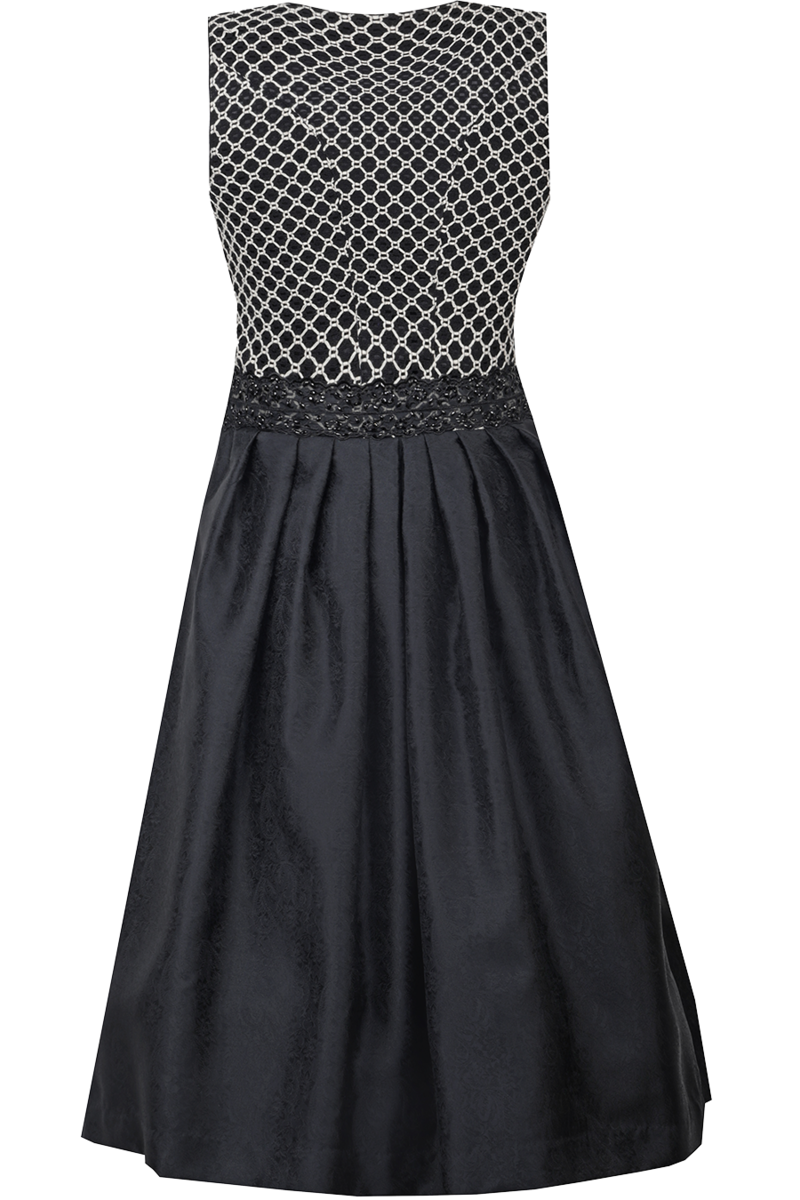 Midi-Dirndl mit eckigem Ausschnitt und Hkelspitze schwarz Bild 2
