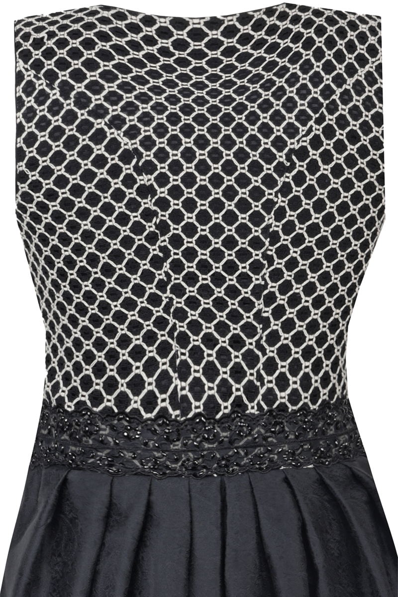 Midi-Dirndl mit eckigem Ausschnitt und Hkelspitze schwarz Bild 2