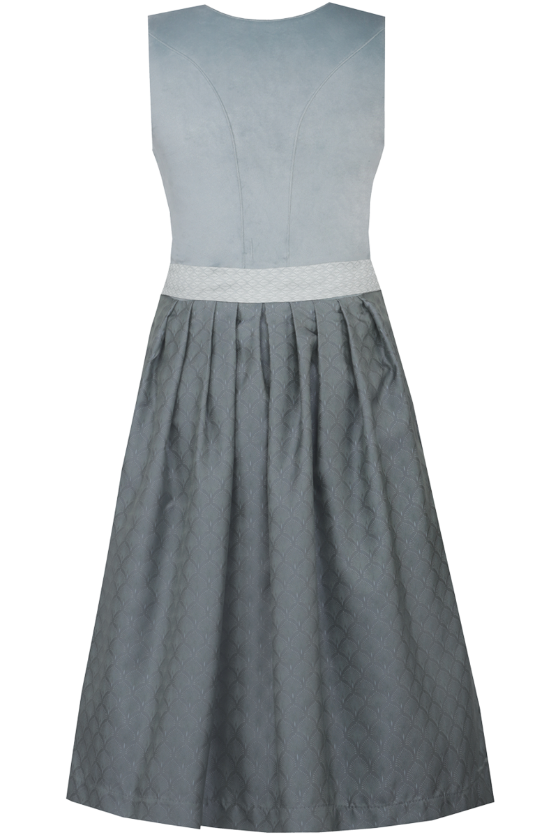 Midi-Samtdirndl mit Broschenschrze silbergrau Bild 2