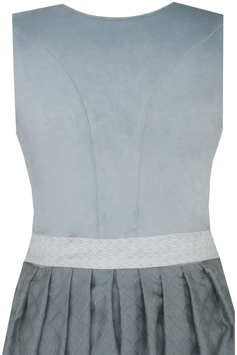 Midi-Samtdirndl mit Broschenschrze silbergrau Bild 2