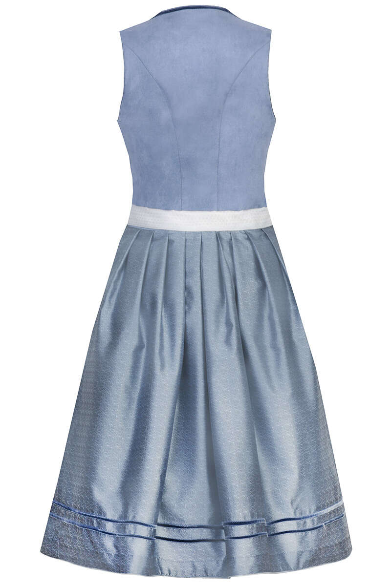 Dirndl Midi Veganes Wildleder taubenblau Bild 2