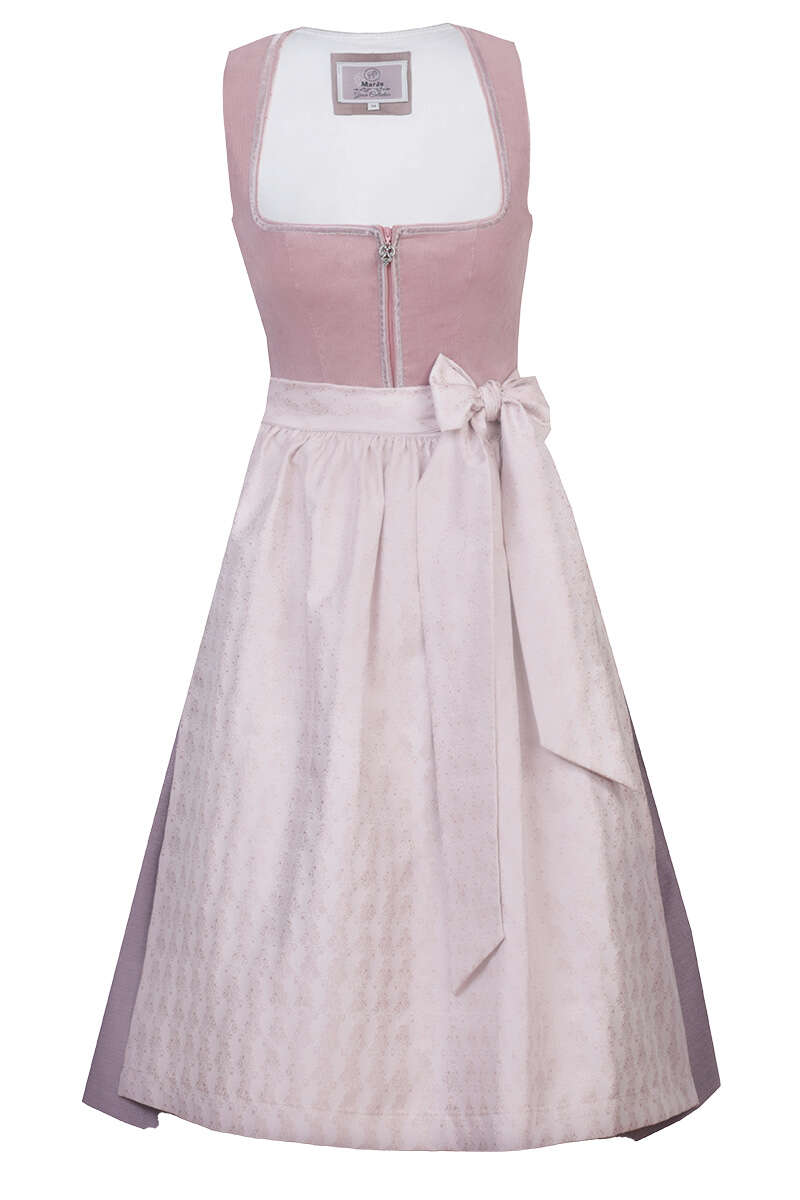 Midi-Dirndl Cordsamt puder rosa
