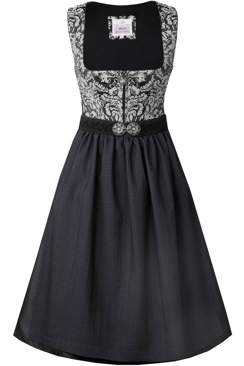 Midi Dirndl mit Jaquard schwarz