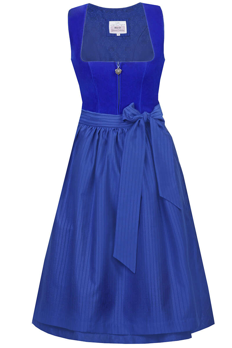 Samitdirndl Midi azurblau