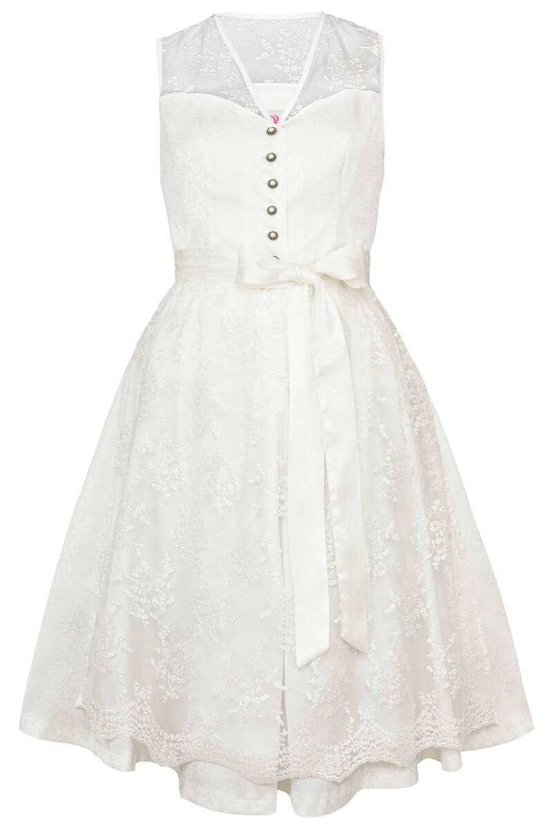 Damen Midi-Hochzeitsdirndl wei