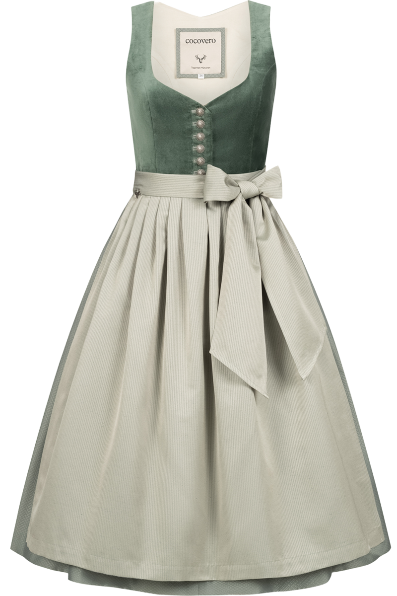 Midi-Samtdirndl mit Herzausschnitt velvet mint