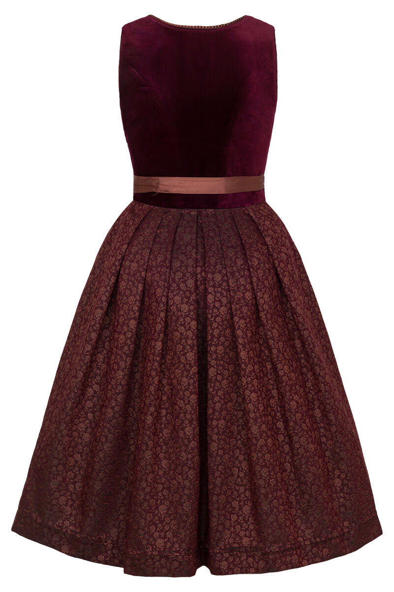 Midi Samt-Dirndl bordeaux Bild 2