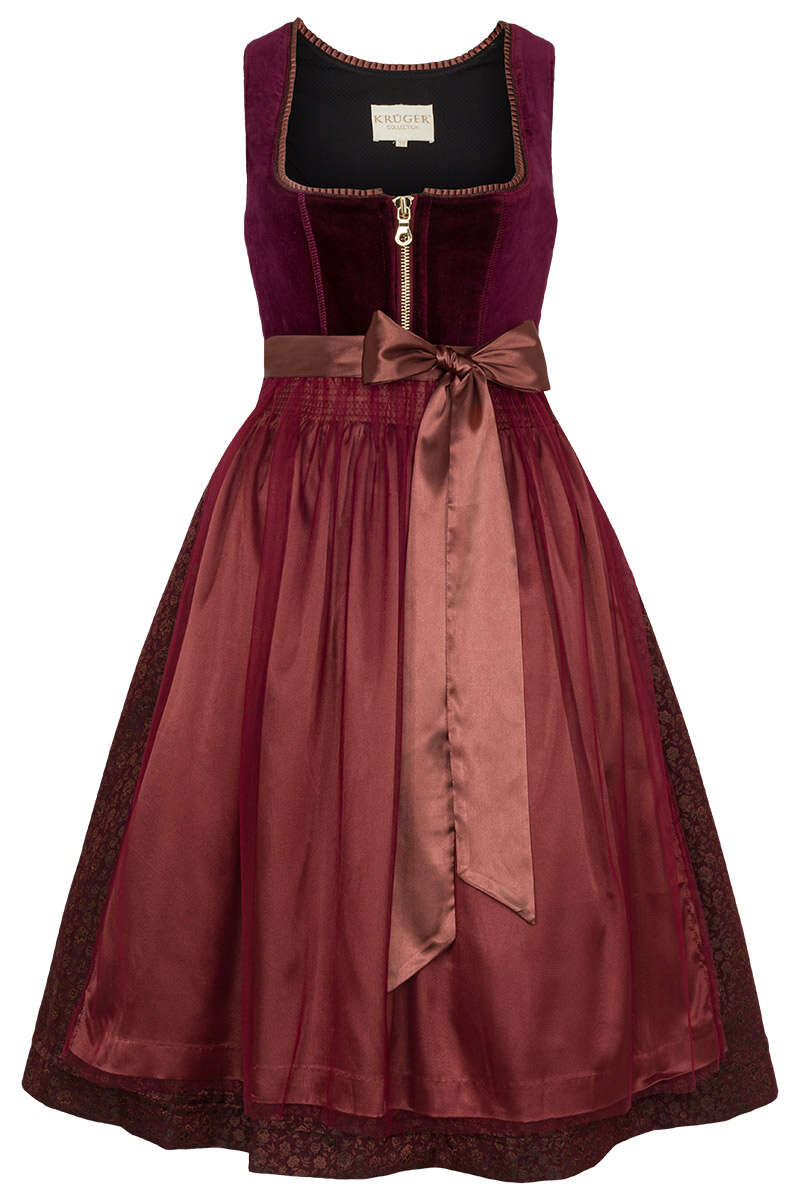 Midi Samt-Dirndl bordeaux