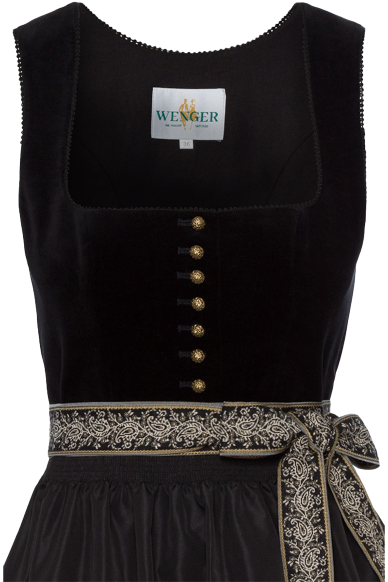Midi-Samtdirndl schwarz Bild 2