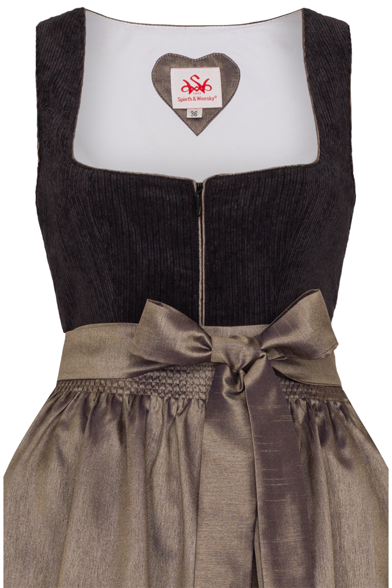 Mididirndl mit Cord schwarz Bild 2