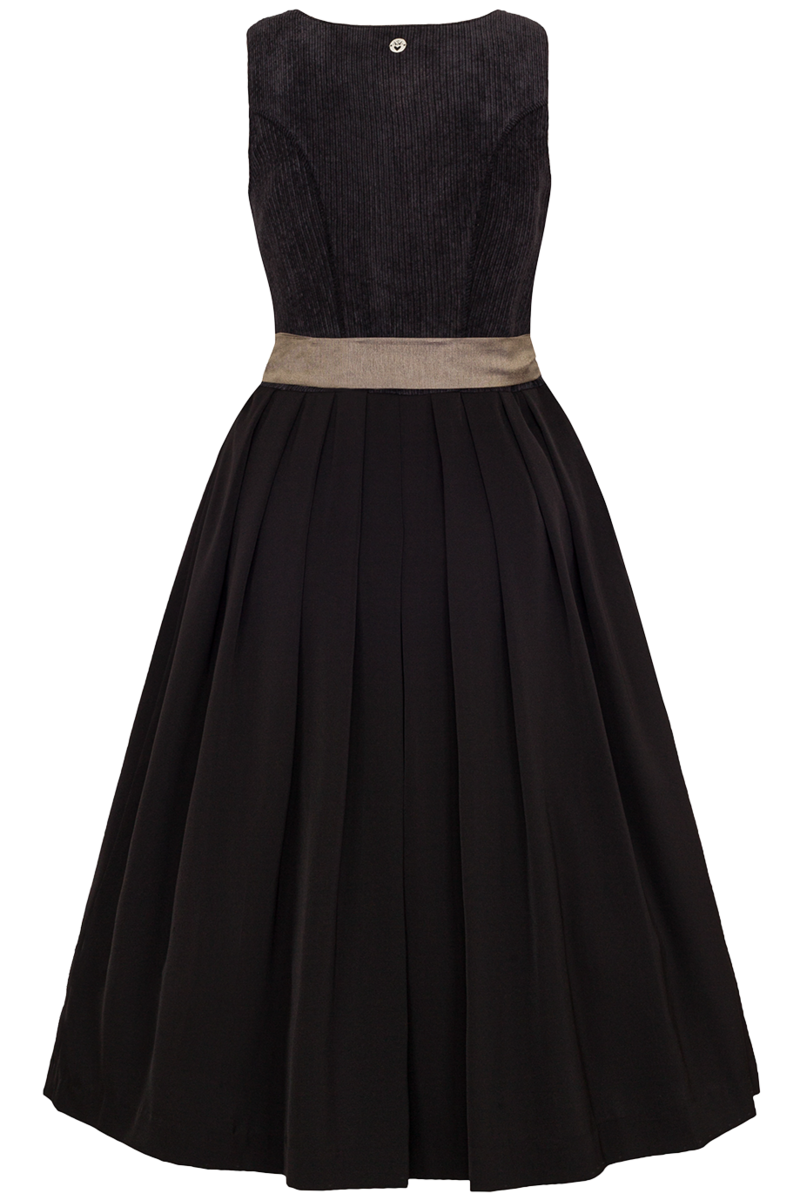 Mididirndl mit Cord schwarz Bild 2